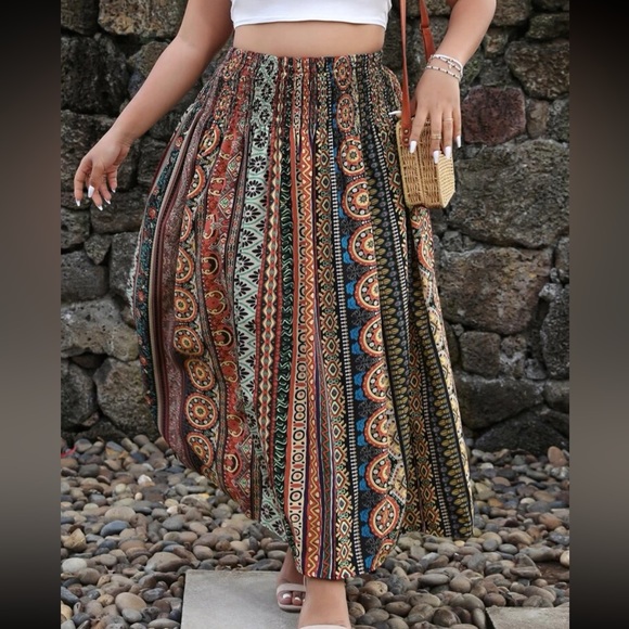 Boho plus geo print flare dress - Picture 5 of 5